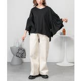 ドロップショルダーギャザースリーブカットソー | atONE | 詳細画像9 