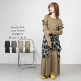 グレーベージュ | ダブルフリル長袖ワンピース | atONE