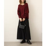 Vネックドルマン綿ニット プルオーバー セーター | atONE | 詳細画像20