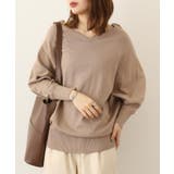 Vネックドルマン綿ニット プルオーバー セーター | atONE | 詳細画像31