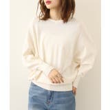 ホワイト | Vネックドルマン綿ニット プルオーバー セーター | atONE