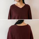 Vネックドルマン綿ニット プルオーバー セーター | atONE | 詳細画像10