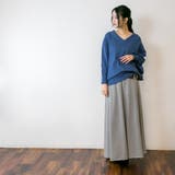 Vネックドルマン綿ニット プルオーバー セーター | atONE | 詳細画像20