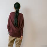 Vネックドルマン綿ニット プルオーバー セーター | atONE | 詳細画像23