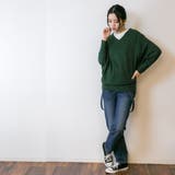 Vネックドルマン綿ニット プルオーバー セーター | atONE | 詳細画像25