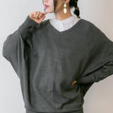 Vネックドルマン綿ニット プルオーバー セーター | atONE | 詳細画像29