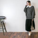 Vネックドルマン綿ニット プルオーバー セーター | atONE | 詳細画像30