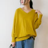 Vネックドルマン綿ニット プルオーバー セーター | atONE | 詳細画像32