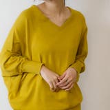 Vネックドルマン綿ニット プルオーバー セーター | atONE | 詳細画像36