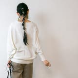 Vネックドルマン綿ニット プルオーバー セーター | atONE | 詳細画像46