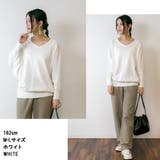 Vネックドルマン綿ニット プルオーバー セーター | atONE | 詳細画像8