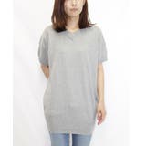 杢グレー | Vネックドルマン半袖綿ニット セーター カーディガン | atONE