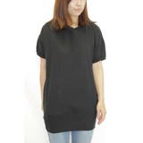 ブラック | Vネックドルマン半袖綿ニット セーター カーディガン | atONE