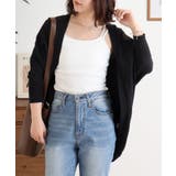 ブラック | 綿ニットドルマンカーディガン トップス 夏服 | atONE