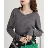 杢グレー | Vネックリブニット | atONE