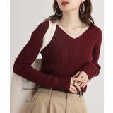 Vネックリブニット | atONE | 詳細画像1 