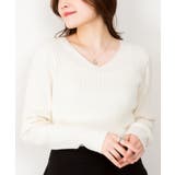 Vネックリブニット | atONE | 詳細画像14 