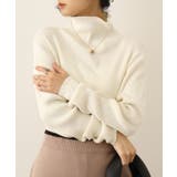 オフホワイト | タートルネックリブニット | atONE