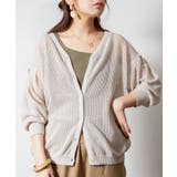 メッシュ編みVネックカーディガン サマーニット | atONE | 詳細画像14