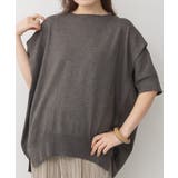 袖脇オープンラウンドネック5分袖ニット | atONE | 詳細画像23