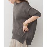 袖脇オープンラウンドネック5分袖ニット | atONE | 詳細画像25