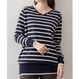 Vネックボーダーニット | atONE | 詳細画像30 