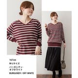 Vネックボーダーニット | atONE | 詳細画像3 