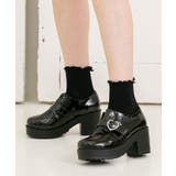 ブラックエナメル | 7.5cmヒールハートリングベルトブーティー | attagirl