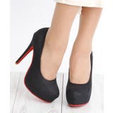 ブラックグリッター | 13cmヒール レッドソールプラットフォームパンプス | attagirl