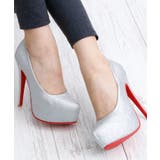 シルバーグリッター | 13cmヒール レッドソールプラットフォームパンプス | attagirl