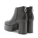 9cmヒール スクエアトゥジッパーデザインショートブーツ | attagirl  | 詳細画像5 