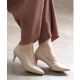 ベージュスムース | 6.5cmヒールポインテッドトゥリラックスフィットパンプス | attagirl 