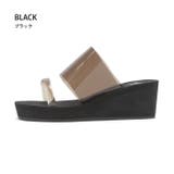 6.5cm厚底ウェッジヒールクリアベルトミュールサンダル | attagirl  | 詳細画像5 