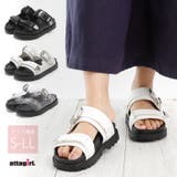 2.5cmローヒール ダブルベルトフラットサンダル | attagirl | 詳細画像1
