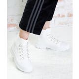 ホワイト | ストレッチニットハイカットスニーカー | attagirl