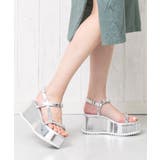 シルバー | 7.5cm厚底ウェッジヒールベルトサンダル | attagirl 