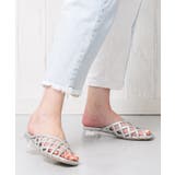 シルバースムース | 2.5cmクリアヒールミュールサンダル | attagirl