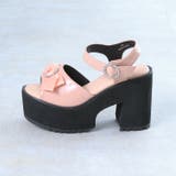 11cm厚底ヒールビジューリボンストラップサンダル | attagirl  | 詳細画像4 