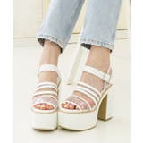 ホワイトスムース | 12cmハイヒール厚底ストラップサンダル | attagirl