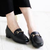 ブラックスムース | ビット付きスクエアトゥローファー | attagirl