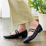 ブラックスムース | ダブルストラップパンプス | attagirl 