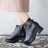 ブラックスムース | レースアップベルトショートブーツ | attagirl