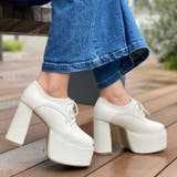 ホワイトスムース | 厚底スクエアトゥレースアップシューズ | attagirl