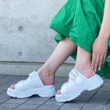 ホワイト | 厚底ダブルベルトスポーツサンダル | attagirl