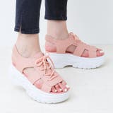 ピンクスムース | 厚底レースアップスポーツサンダル | attagirl