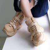 ベージュスムース | ボリュームソールハイカットスニーカー | attagirl