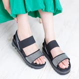 ブラック | 軽量ラインストーンサンダル | attagirl 