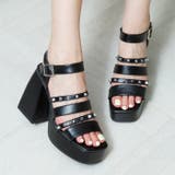 ブラックスムース | 厚底スタッズサンダル | attagirl