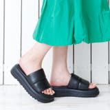 ブラックスムース | 厚底パデットベルトミュール | attagirl