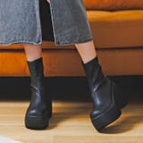ブラックスムース | ボリュームソールストレッチブーツ | attagirl